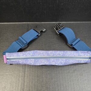 Fitkicks Running Belt Waist Pack OS Purple Blue Mandala Reflective Adjustable
